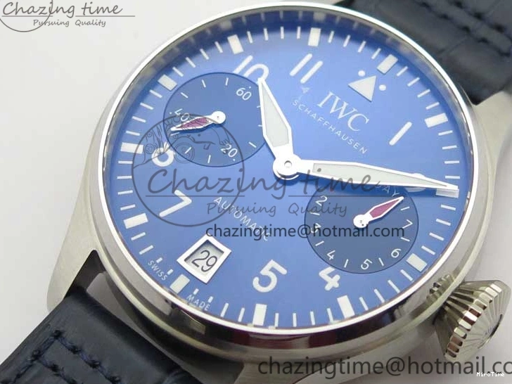 MIROTIME 0124 Supportive Big Pilot IW501008 “Boutique London” SS ZF Best Edition Blue Dial on Blue Leather Strap A 7106